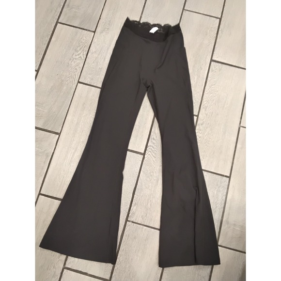 HALARA Pants - Halara Black Lace Trim High Waisted Flare S Leggings Yoga Pants Regular-NWOT